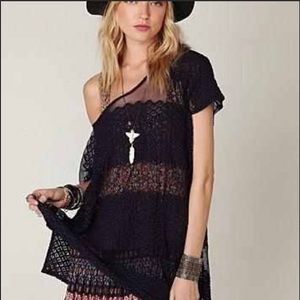 Free People Moonlight Breeze Lace Mesh Tunic